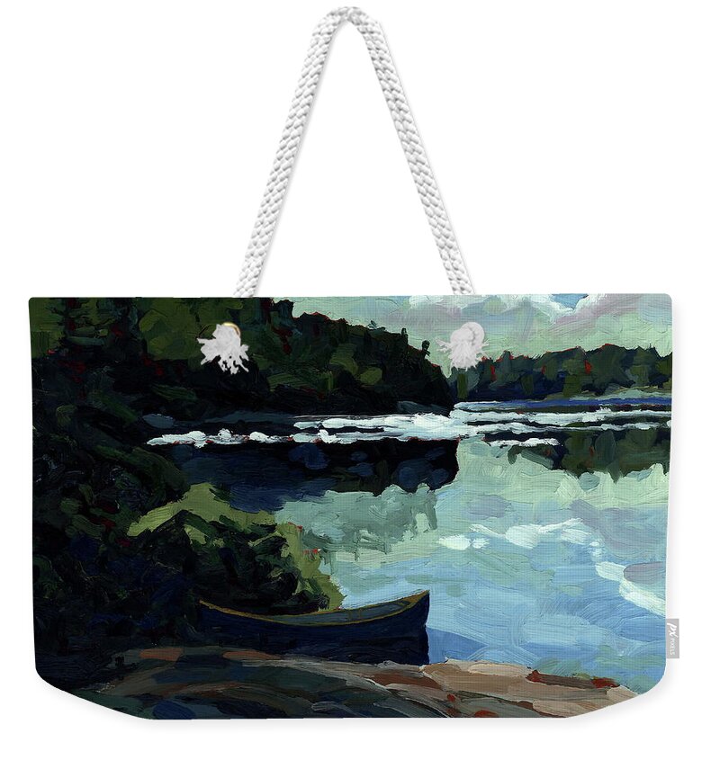 Chadwick Weekender Tote Bag featuring the painting Morning Beach by Phil Chadwick