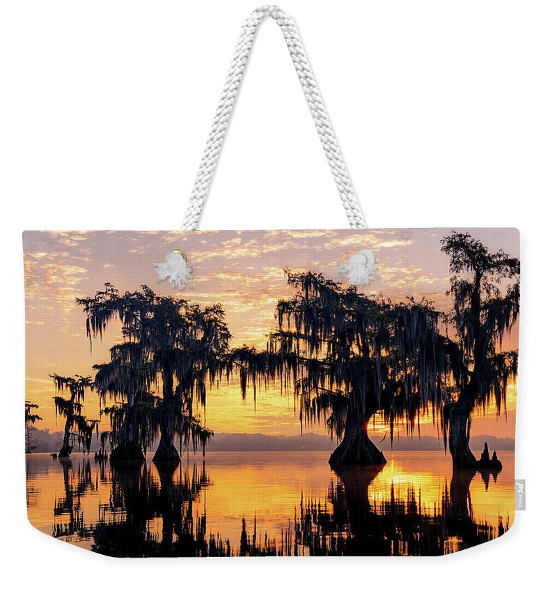 Atchafalaya Basin Weekender Tote Bag featuring the photograph Morning Breaks by Andy Crawford