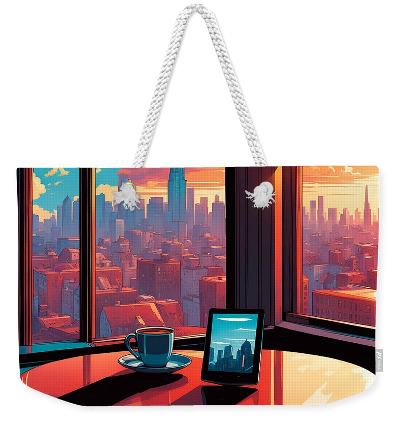 Edward Hopper Weekender Tote Bag featuring the photograph Morning Coffee by Cate Franklyn