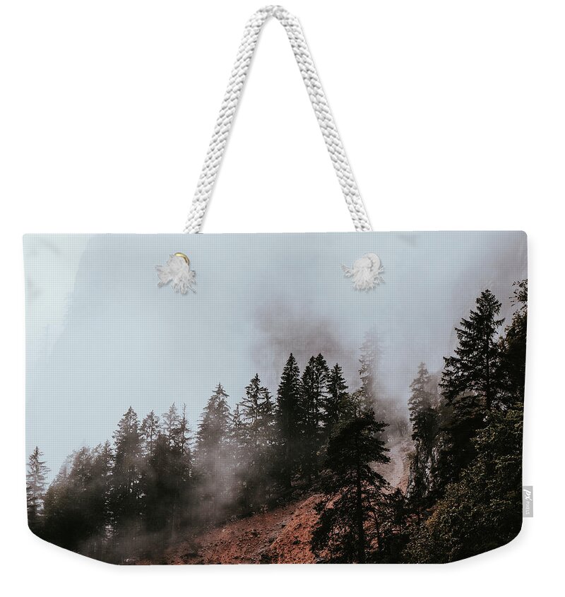 Rock Weekender Tote Bag featuring the photograph Morning fog in Gesause National Park by Vaclav Sonnek