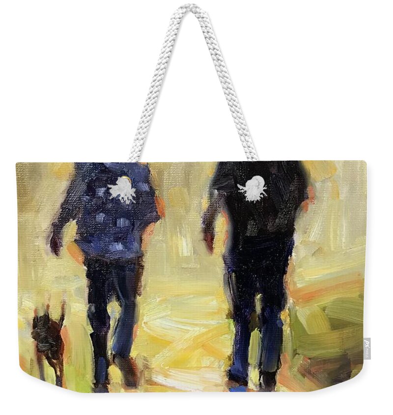 Couple Weekender Tote Bag featuring the painting Morning Glory by Ashlee Trcka