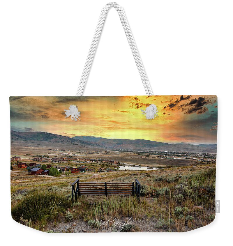 Sunrise Weekender Tote Bag featuring the photograph Morning in the Rockies by Mark Joseph