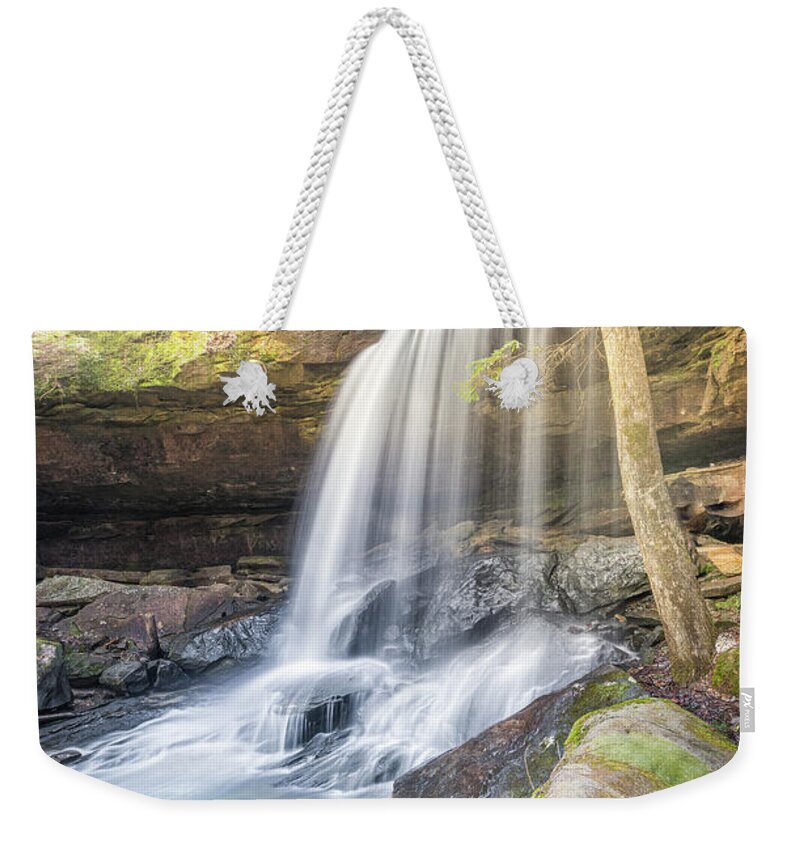 Waterfall Weekender Tote Bag featuring the photograph Morning Light At Turkey Foot Falls by Jordan Hill