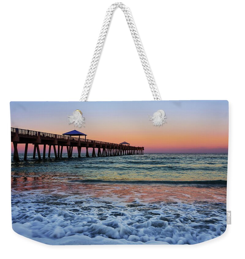 Pier Weekender Tote Bag featuring the photograph Morning Rush by Laura Fasulo