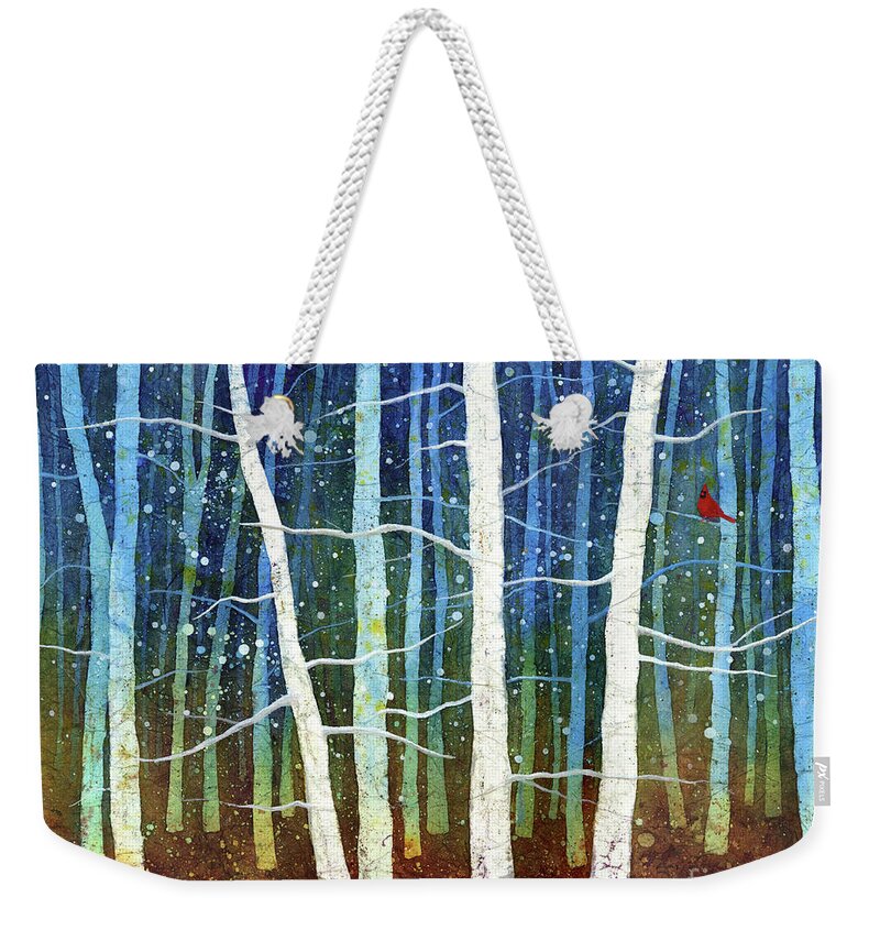 Cardinal Weekender Tote Bag featuring the painting Morning Song 4 by Hailey E Herrera