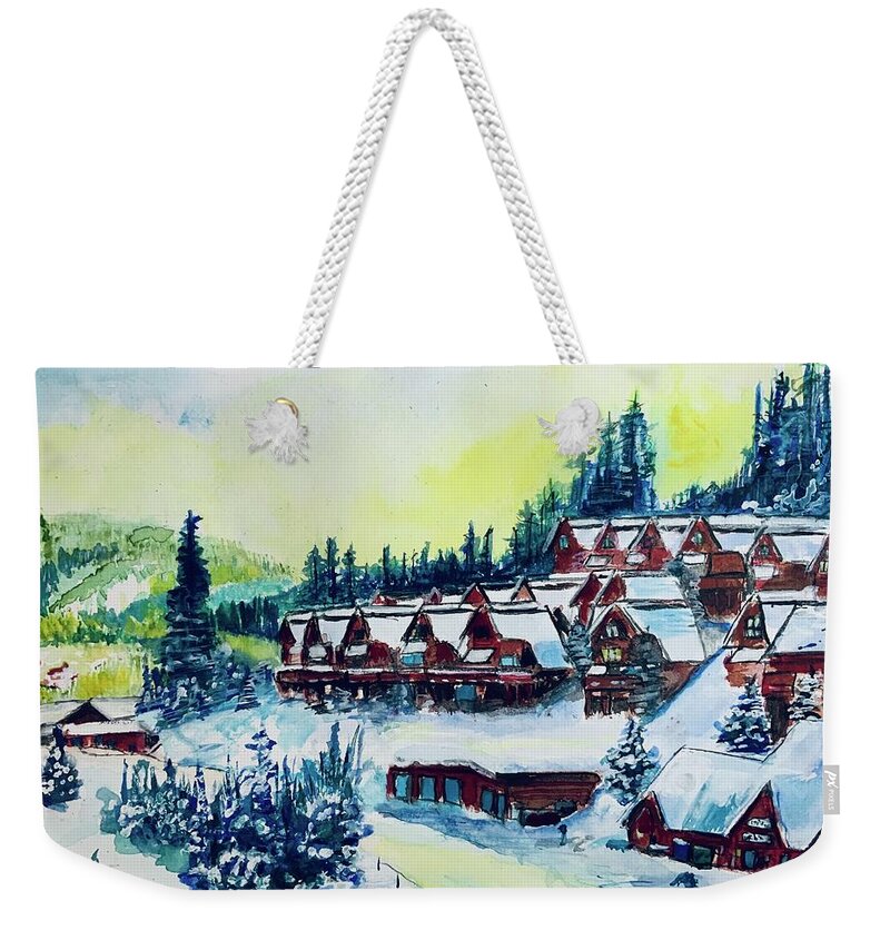 Big Sky Weekender Tote Bag featuring the mixed media Morning Under the Big Sky by Eileen Backman