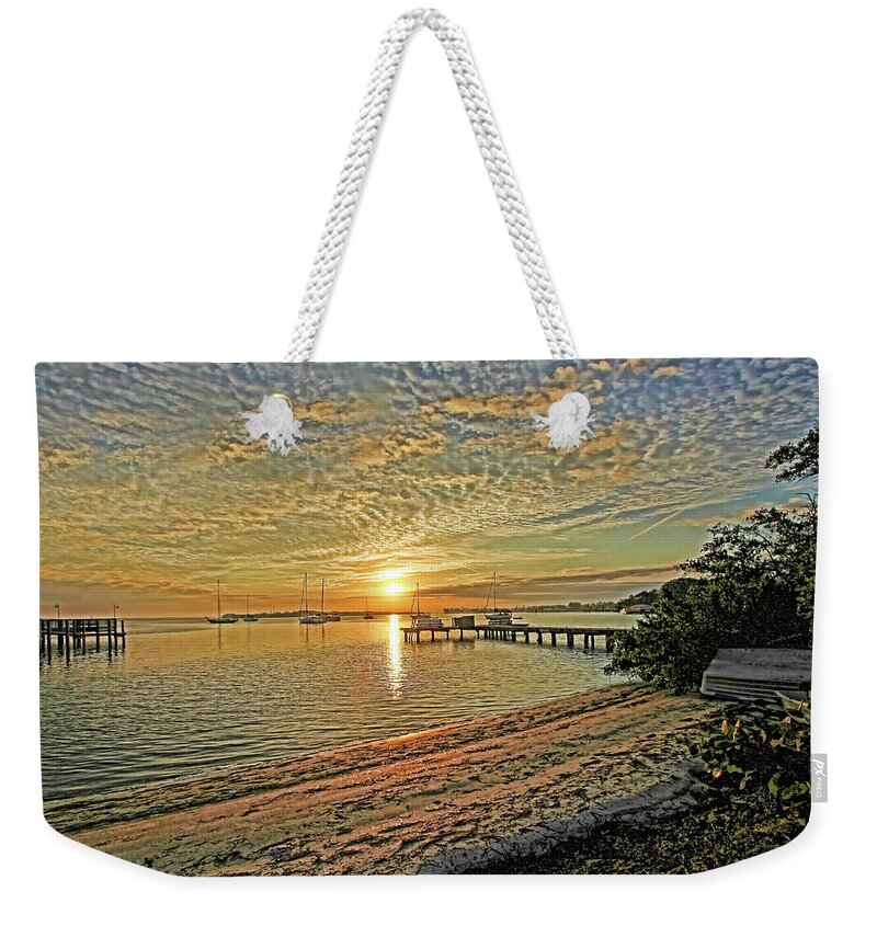 Longboat Key Florida Weekender Tote Bag featuring the photograph Mornings Embrace by HH Photography of Florida