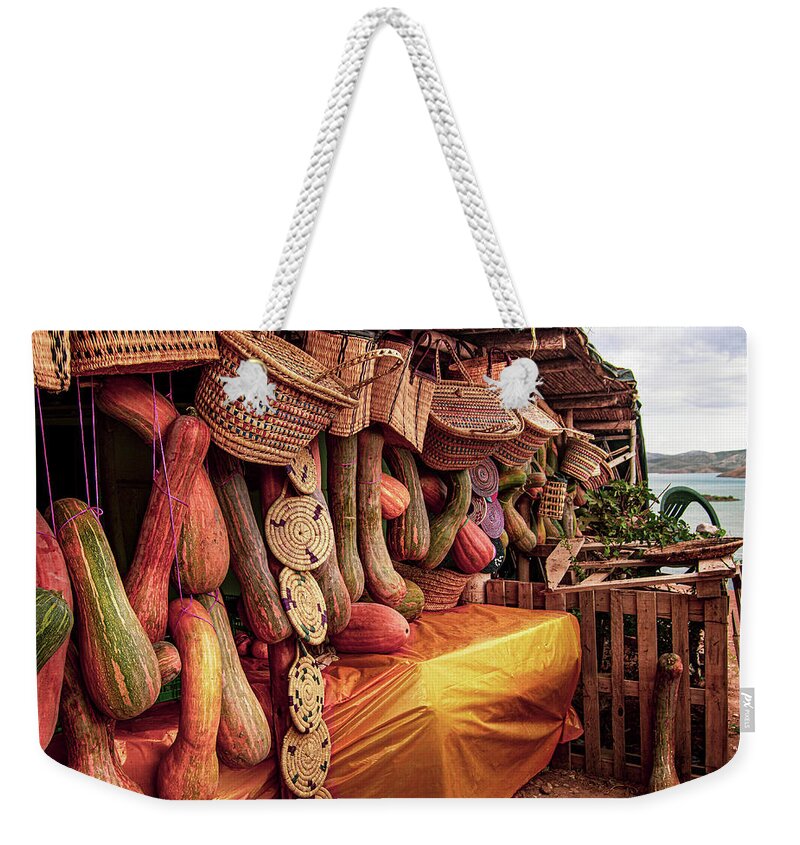 Morocco Weekender Tote Bag featuring the photograph Moroccan Gourds by Edward Shmunes