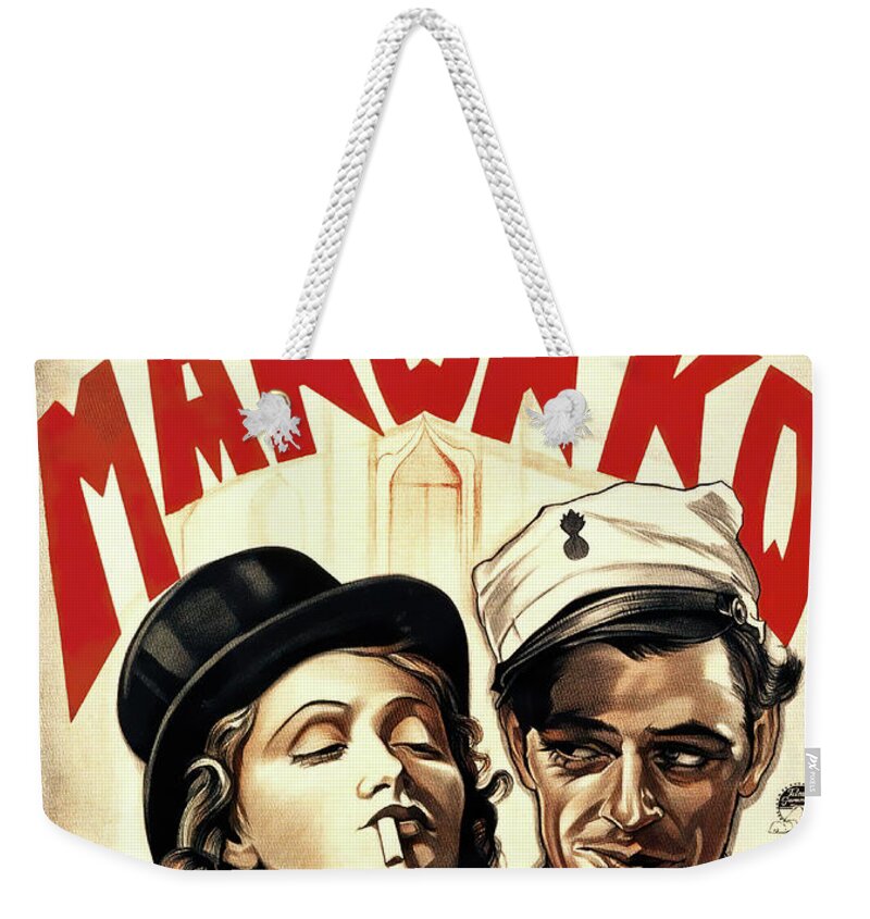Dolly Weekender Tote Bag featuring the mixed media ''Morocco'', 1930 - art by Dolly Rudeman by Movie World Posters