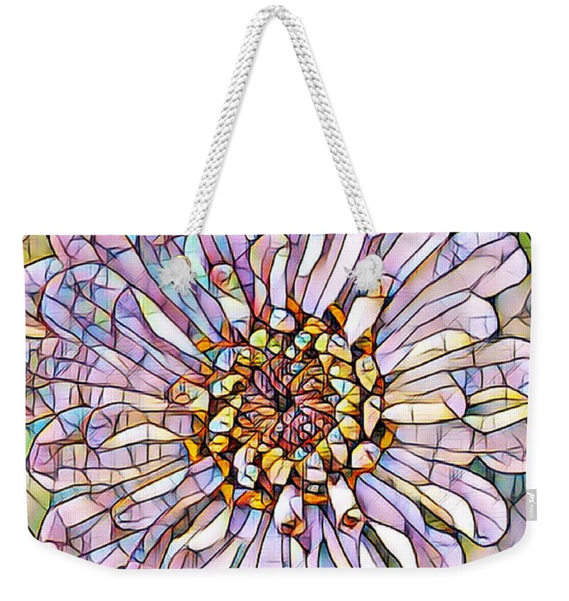 Fineartamerica Weekender Tote Bag featuring the digital art Mosaic Portret flower by Yvonne Padmos
