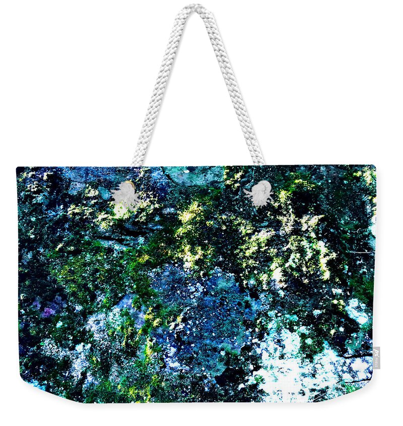 Abstract Weekender Tote Bag featuring the photograph Moss Blacklit by Tom Johnson
