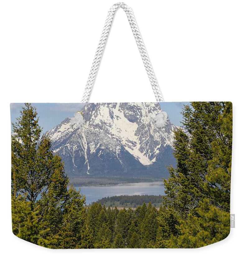 Mount Moran Framed Weekender Tote Bag featuring the photograph Mount Moran Framed by Dan Sproul