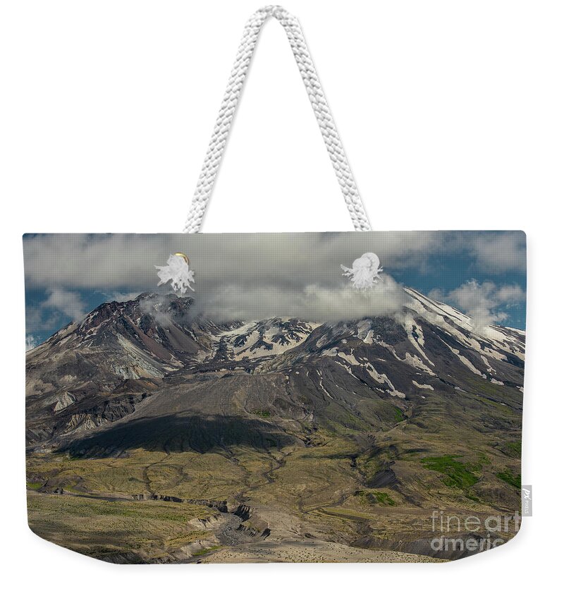 Mount St. Helens Weekender Tote Bag featuring the photograph Mount Saint Helens as Clouds Roll In by Nancy Gleason