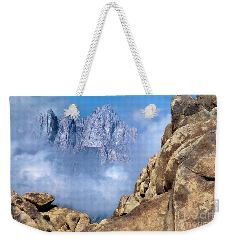 North America Weekender Tote Bag featuring the photograph Mount Whitney Clearing Storm Eastern Sierras California by Dave Welling