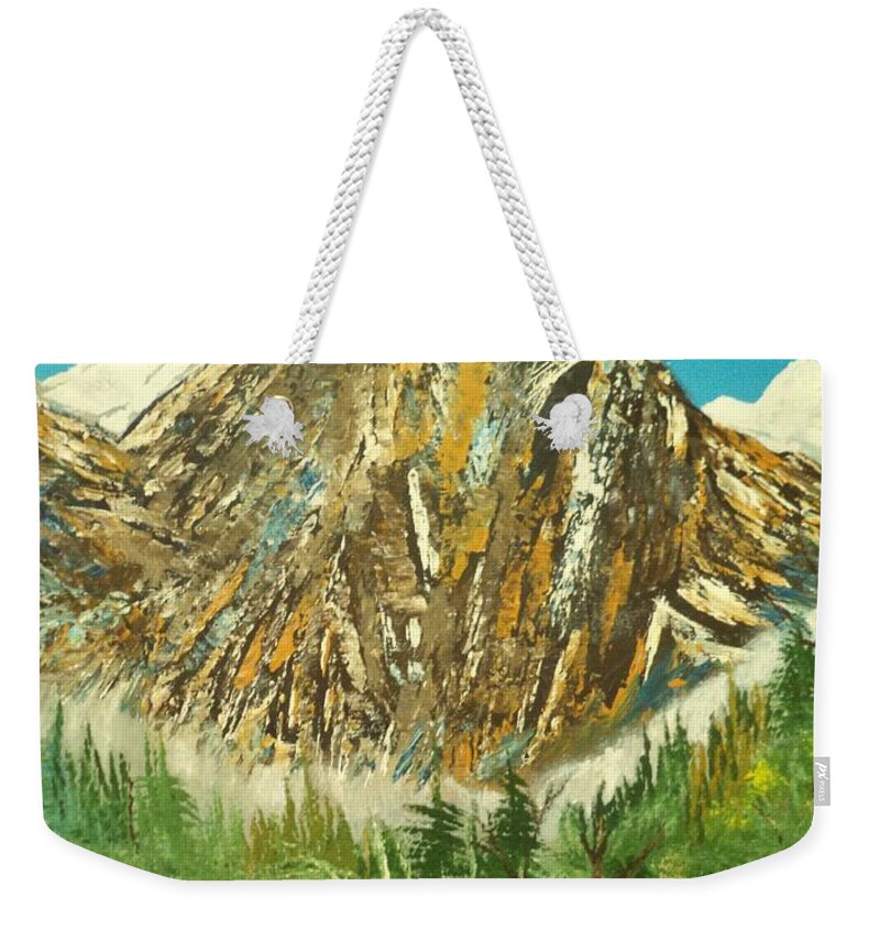 Mountain Weekender Tote Bag featuring the painting Mountain Glory Painting # 313 by Donald Northup