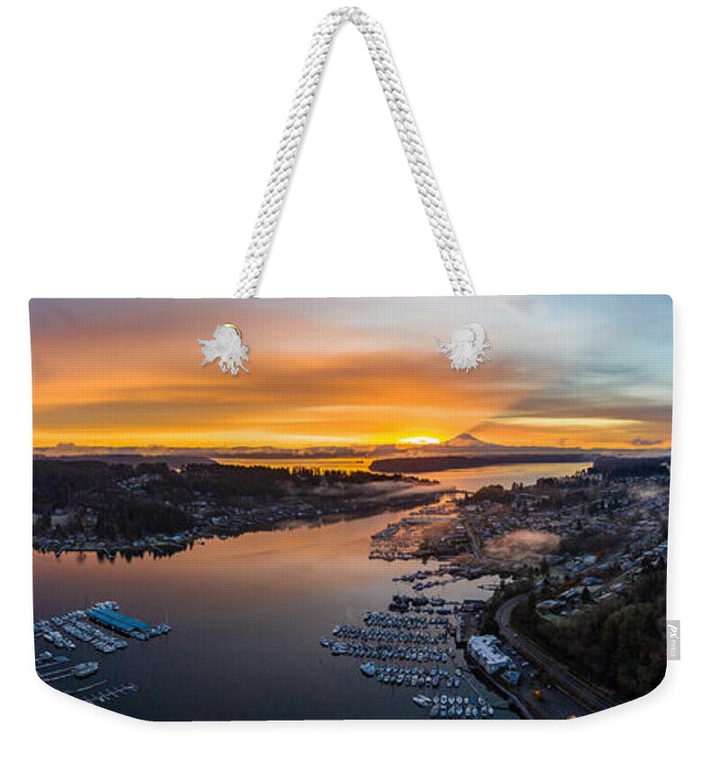 Drone Weekender Tote Bag featuring the photograph Mountain Shadow Pano by Clinton Ward