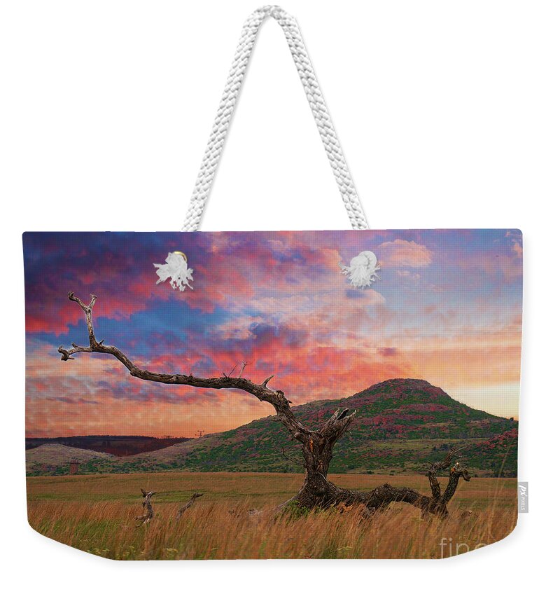 Travel Weekender Tote Bag featuring the photograph Mountain Sunset by On da Raks