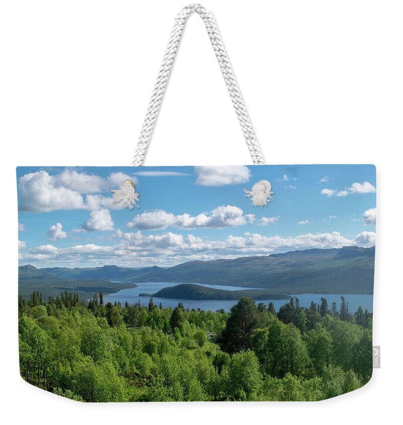 Landscape Weekender Tote Bag featuring the photograph Mountainview from Langedrag by Gareth Parkes