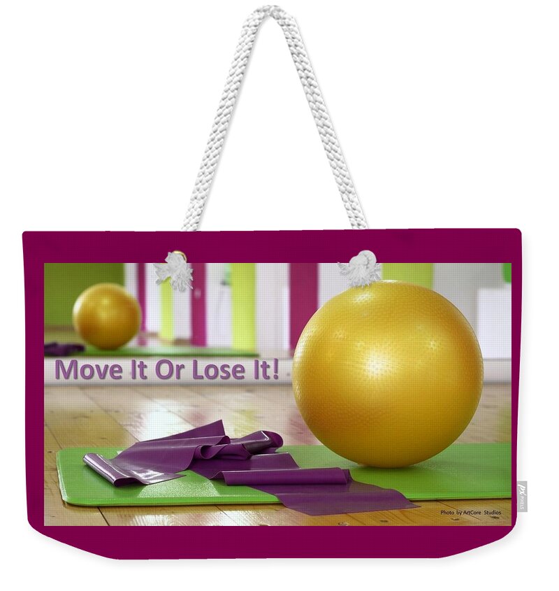 Move It Weekender Tote Bag featuring the photograph Move It Or Lose It by Nancy Ayanna Wyatt