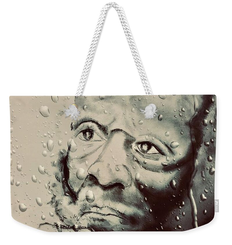  Weekender Tote Bag featuring the mixed media Mr. Dick Gregory by Angie ONeal
