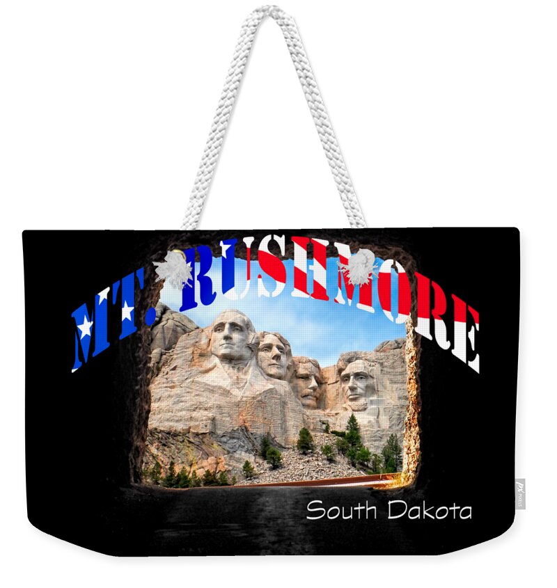David Lawson Photography Weekender Tote Bag featuring the photograph Mt. Rushmore -Tunnel Vision by David Lawson