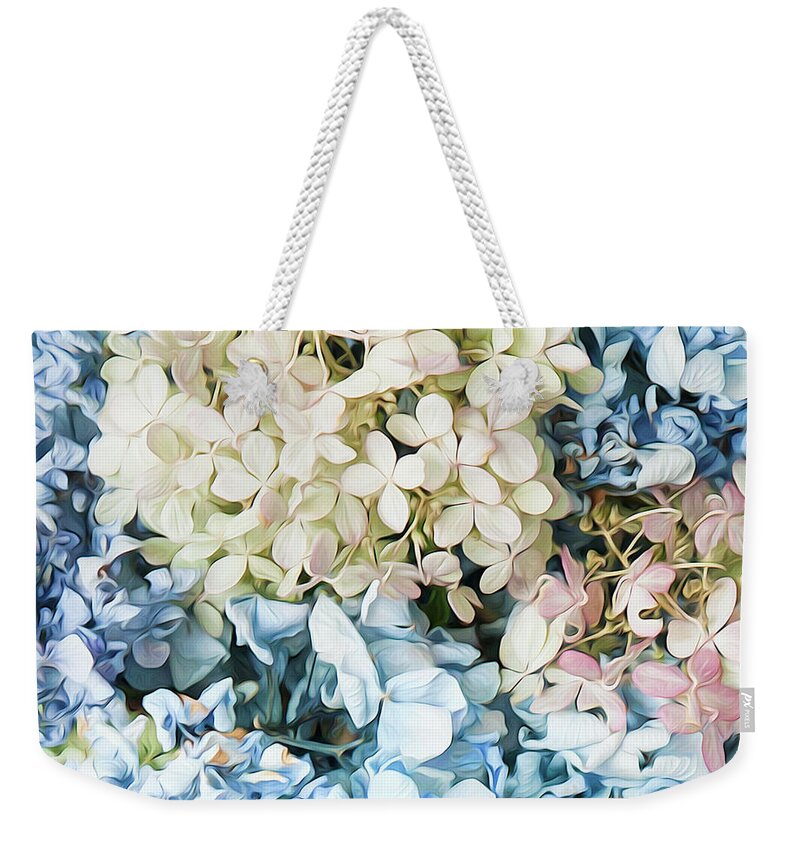 Hydrangea Weekender Tote Bag featuring the photograph Multi Colored Hydrangea by Theresa Tahara