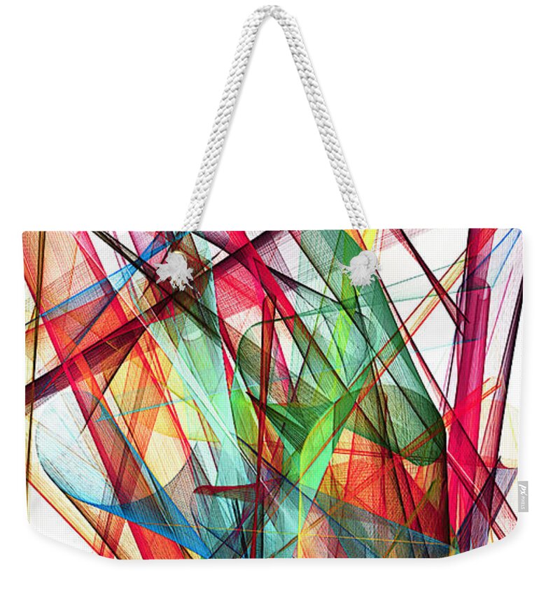 Multi-colored Synthesis Weekender Tote Bag featuring the digital art Multi-Colored Synthesis by Kellice Swaggerty