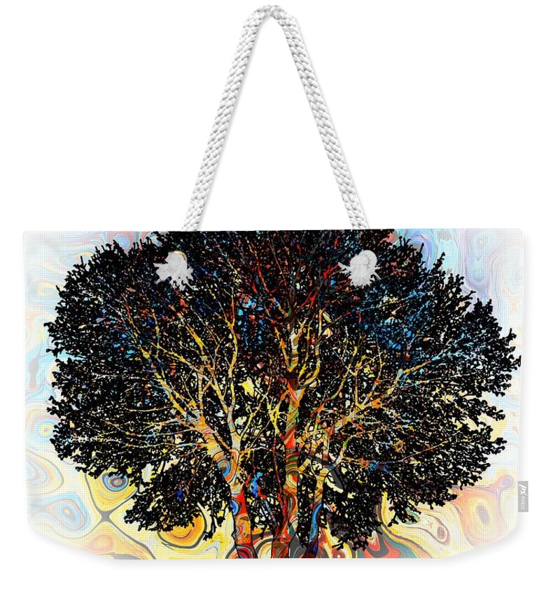 Tree Weekender Tote Bag featuring the digital art Multicolor Tree Design 198 by Lucie Dumas