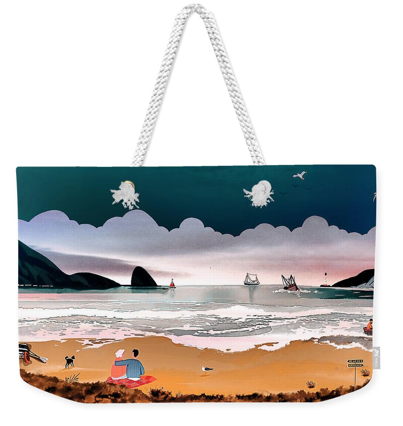 Beach Weekender Tote Bag featuring the digital art Mum's Day Out by John Mckenzie