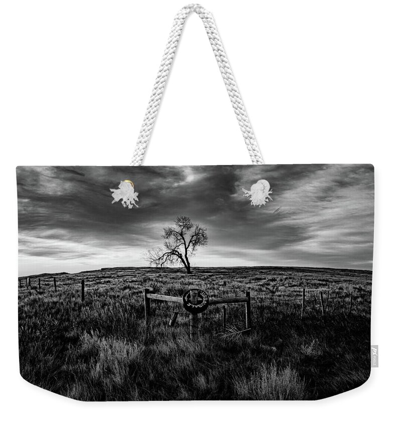  Weekender Tote Bag featuring the photograph Murray Tree Monochrome by Darcy Dietrich