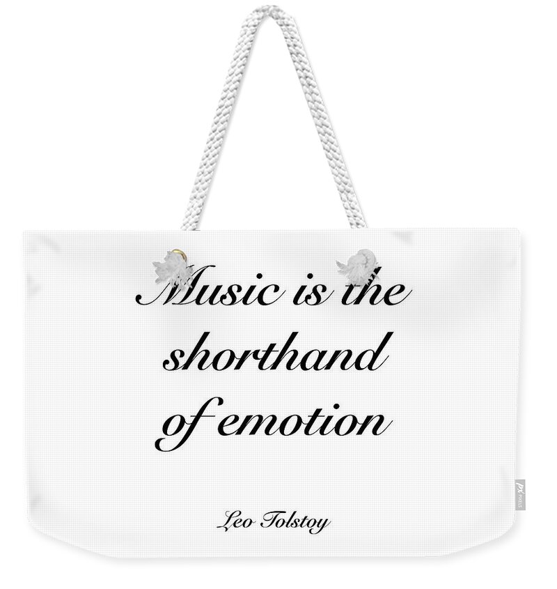 Music Is The Shorthand Of Emotion Weekender Tote Bag featuring the photograph Music is the shorthand of emotion by Nina Prommer