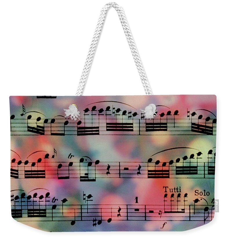 Music Weekender Tote Bag featuring the digital art music painting - Solo I by Sharon Hudson