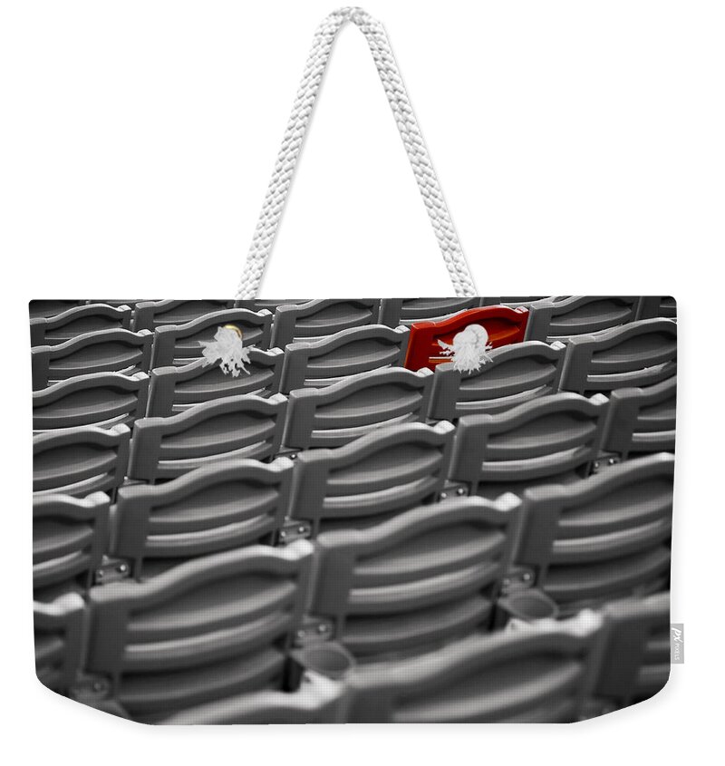 Baseball Weekender Tote Bag featuring the photograph My Favorite Seat by Brad Barton