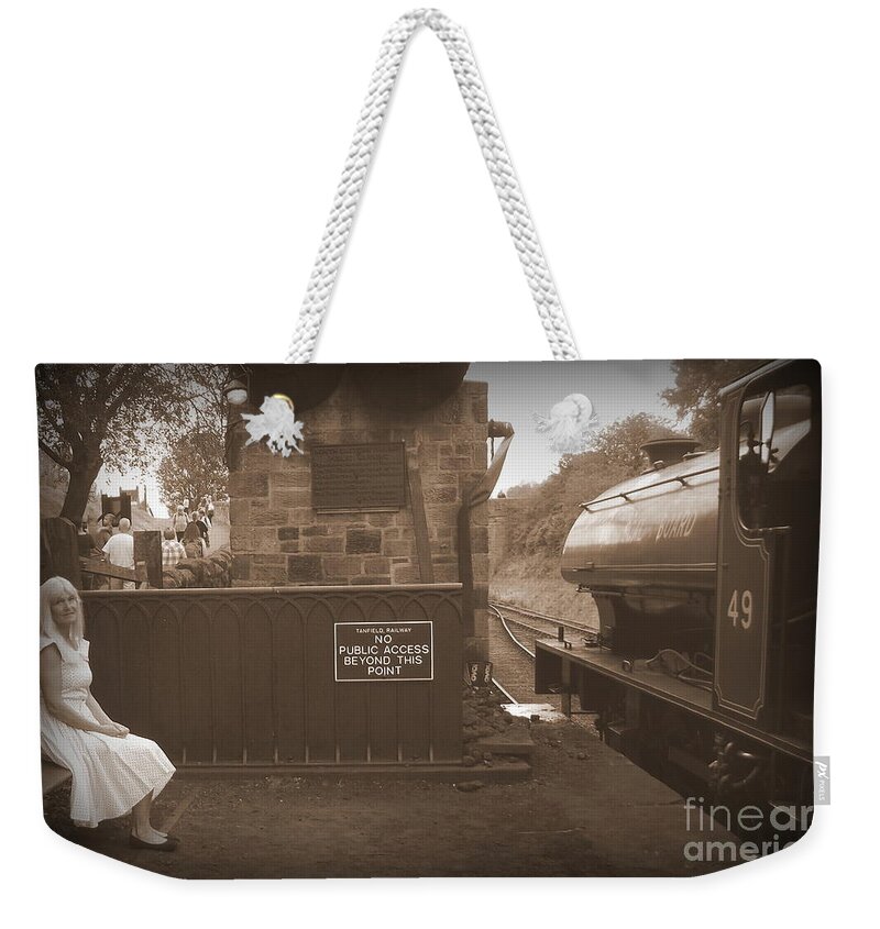Train Weekender Tote Bag featuring the photograph My Journey Begins by Kenneth Clarke