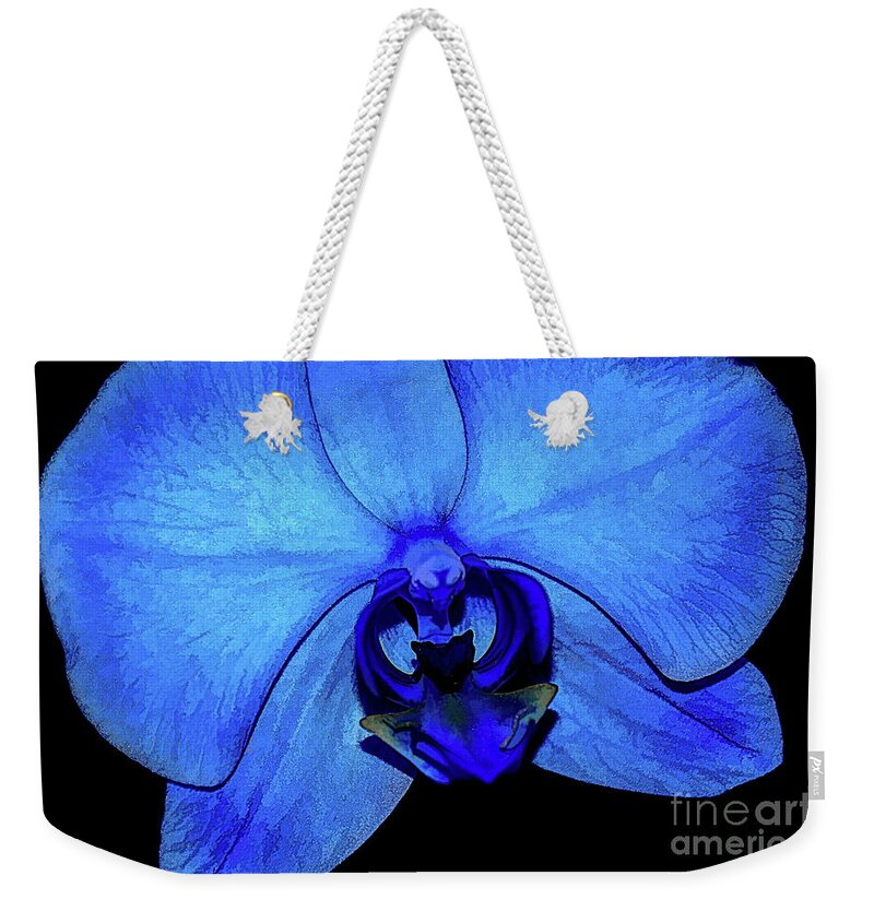 Blue Weekender Tote Bag featuring the photograph My Love is the Color Blue by Diana Mary Sharpton