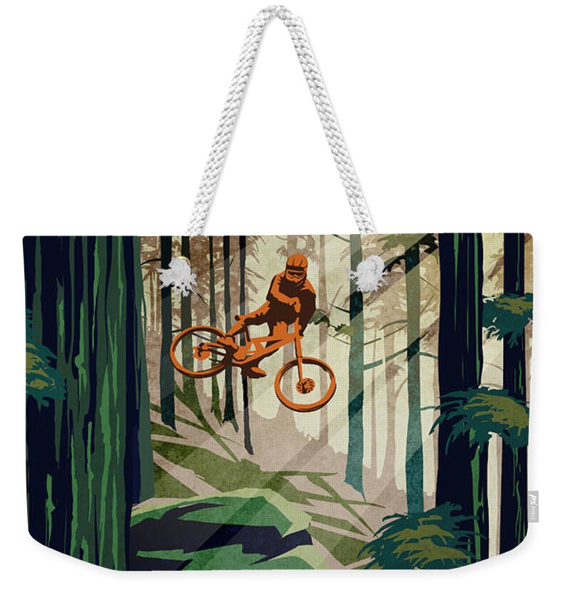 Cycling Art Weekender Tote Bag featuring the painting my therapy Revelstoke by Sassan Filsoof