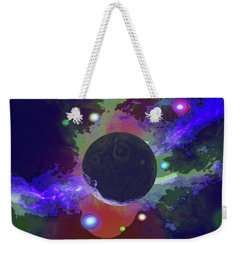 Abstract Weekender Tote Bag featuring the digital art Mysterious Planet X by Don White Artdreamer