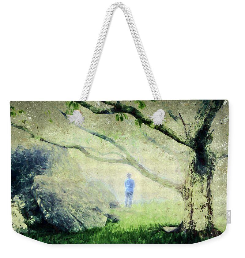 North Carolina Weekender Tote Bag featuring the painting Mystery in the Fog ap by Dan Carmichael