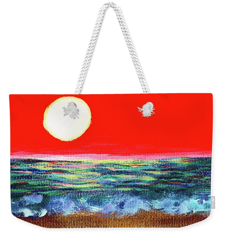 Moon Weekender Tote Bag featuring the painting Mystic by Meghan Elizabeth