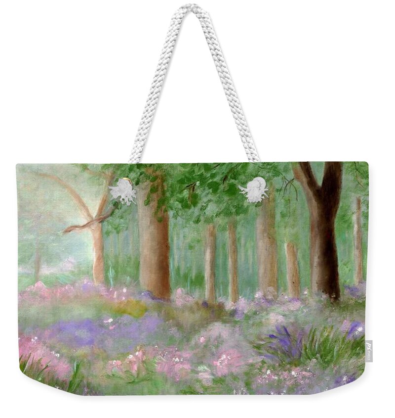 Field Of Flowers Weekender Tote Bag featuring the painting Mystic Moment by Juliette Becker