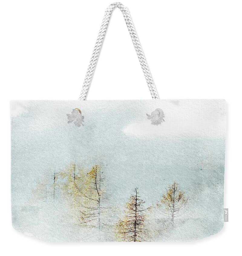Snow Storm Weekender Tote Bag featuring the mixed media Mystical Forest 2 by Colleen Taylor