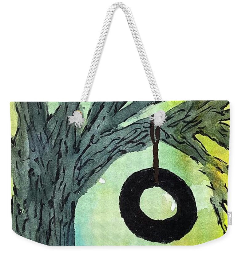 Tree Weekender Tote Bag featuring the painting Naked Trees #1 by Anjel B Hartwell