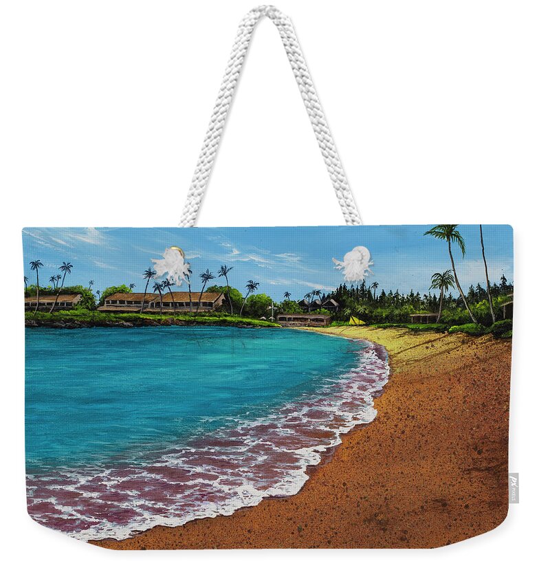 Beach Weekender Tote Bag featuring the painting Napili Bay During Covid 19 by Darice Machel McGuire