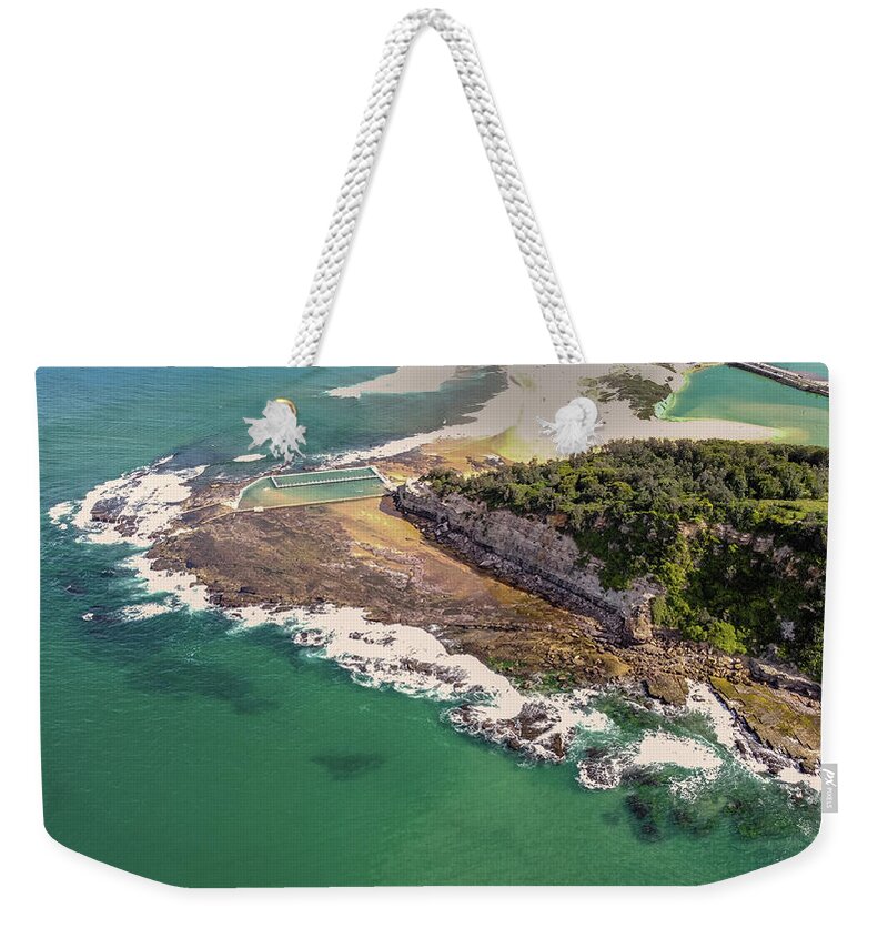 Road Weekender Tote Bag featuring the photograph Narrabeen Head, Rockpool and Bridge by Andre Petrov