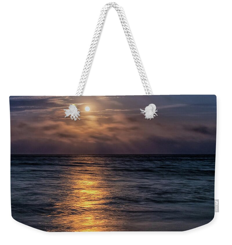 Cape Cod Moonrise Weekender Tote Bag featuring the photograph Nauset Beach Moonrise by Rod Best