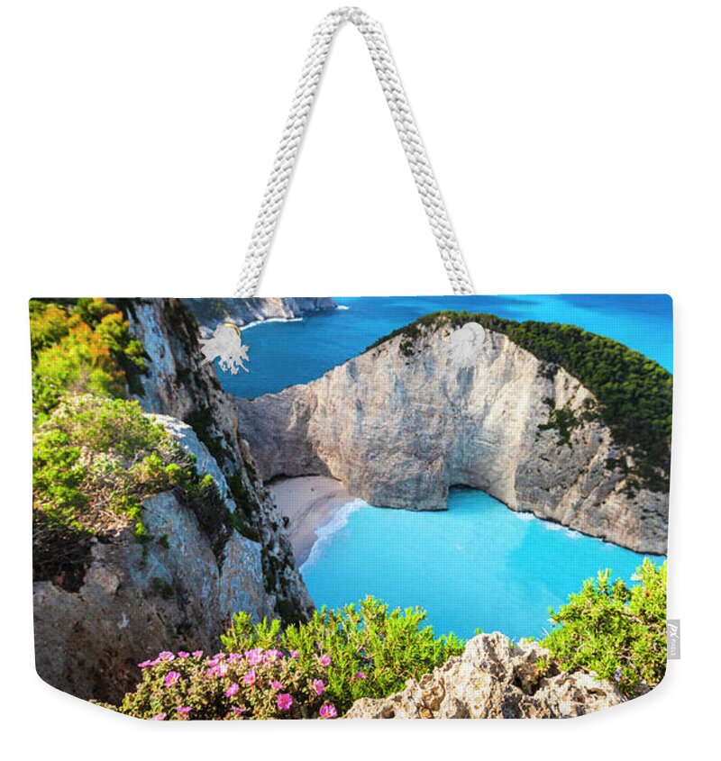 Greece Weekender Tote Bag featuring the photograph Navagio Bay by Evgeni Dinev