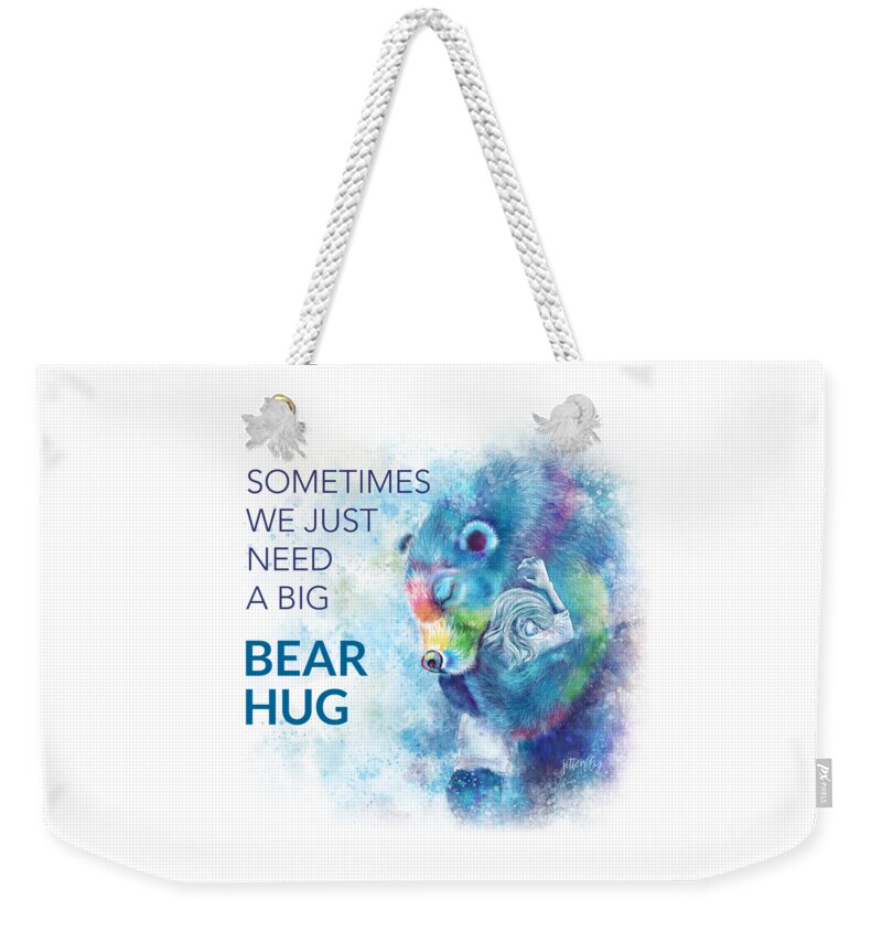 Need A Hug Weekender Tote Bag featuring the digital art Need A Bear Hug by Laura Ostrowski