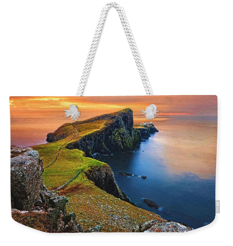 Landscape Weekender Tote Bag featuring the painting Neist Point Isle of Skye Scotland - DWP1540119 by Dean Wittle
