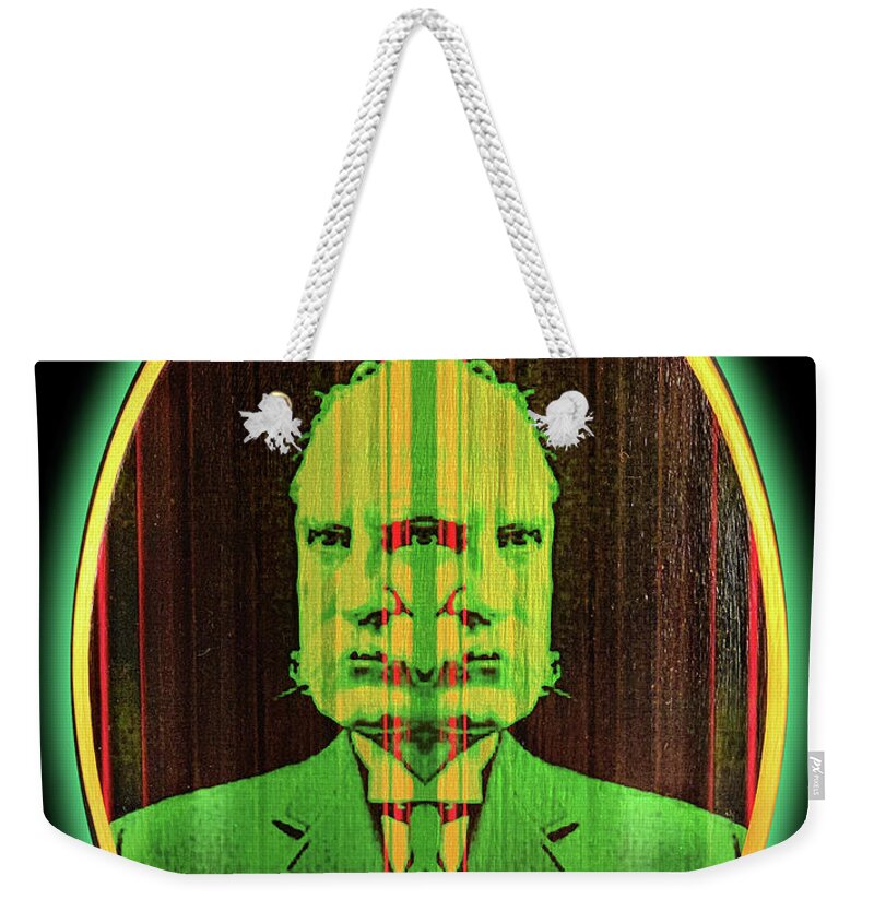 Wunderle Weekender Tote Bag featuring the mixed media Nelson Aldrich by Wunderle