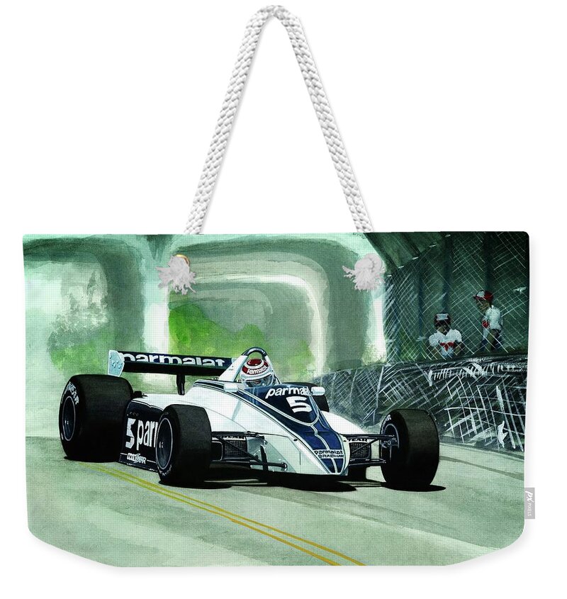 Nelson Weekender Tote Bag featuring the painting Nelson at Long Beach by Simon Read